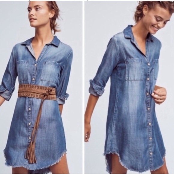 Anthropologie Dresses & Skirts - Anthropologie Cloth & Stone Tencel Chambray Dress S